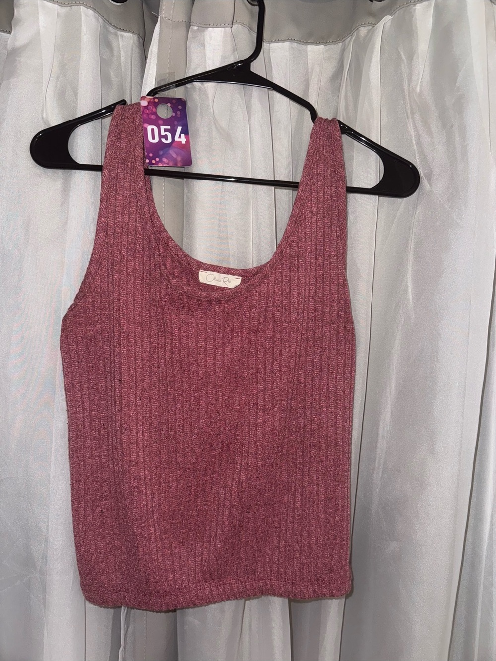 Olivia Rae Ribbed Tank Top - Mauve
